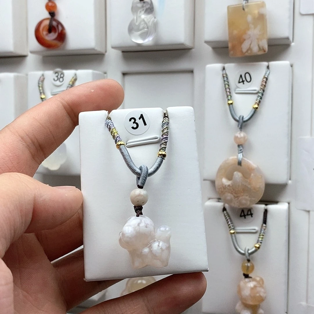 石英质玉吊坠(不含链)未镶嵌紫*