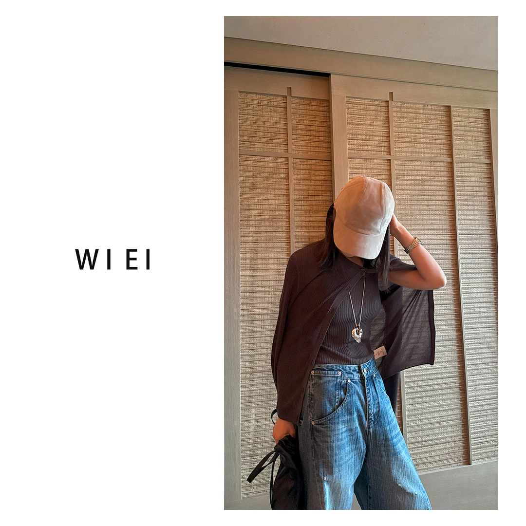 《WI EI》空调背心*铜氨绢丝松弛微透无缝罗纹背心/开衫W25209002