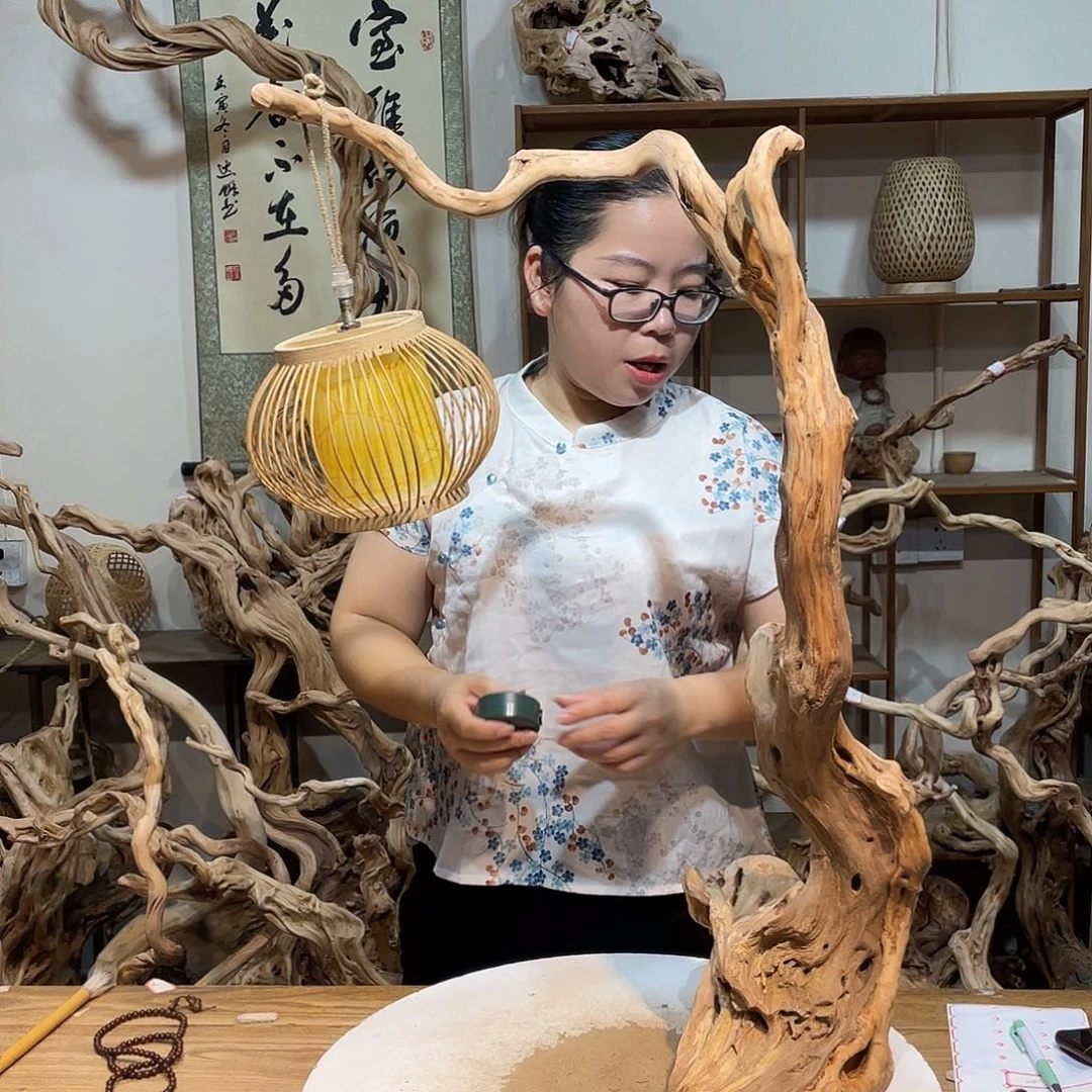 香榧木杜鹃根根艺摆件