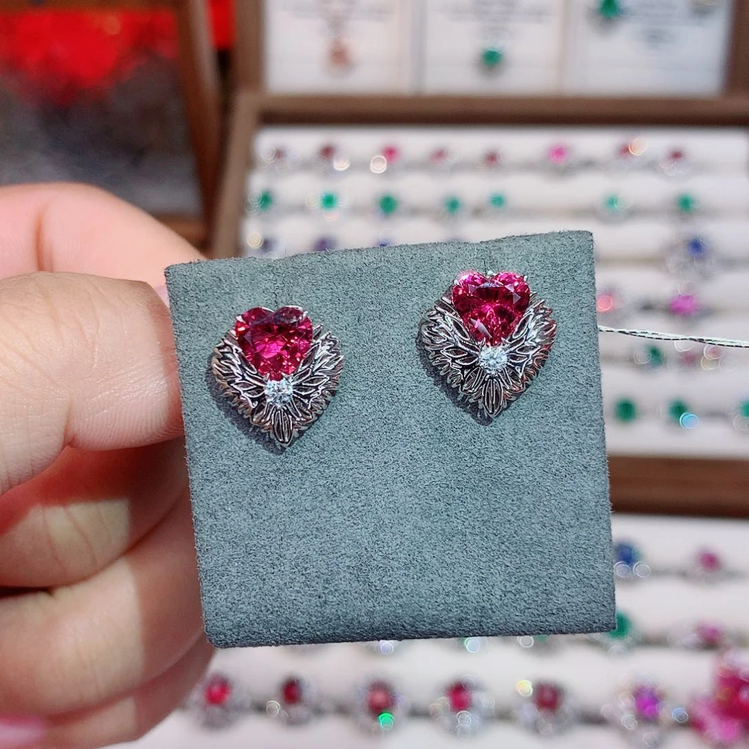 耳饰18K金镶嵌碧玺2.5ct/七天无理由