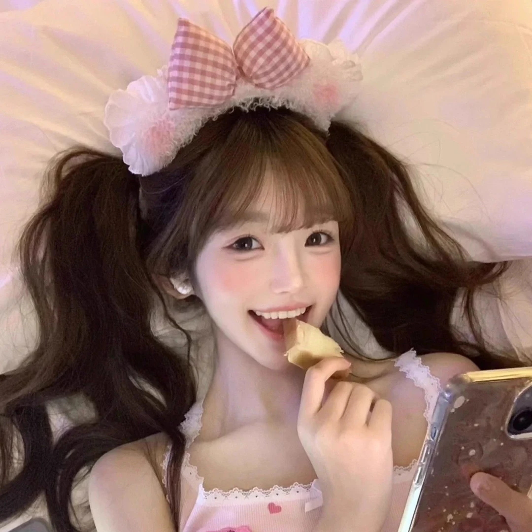 甜美可爱粉色蝴蝶结小熊发箍少女感高颅顶头箍不勒头日常洗脸发饰