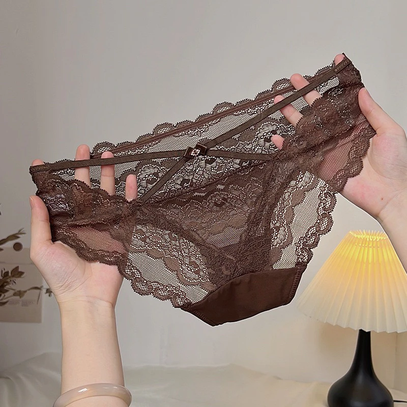 纯欲性感内裤女士透气蕾丝甜美舒适亲肤三角裤低腰镂空少女底裤头