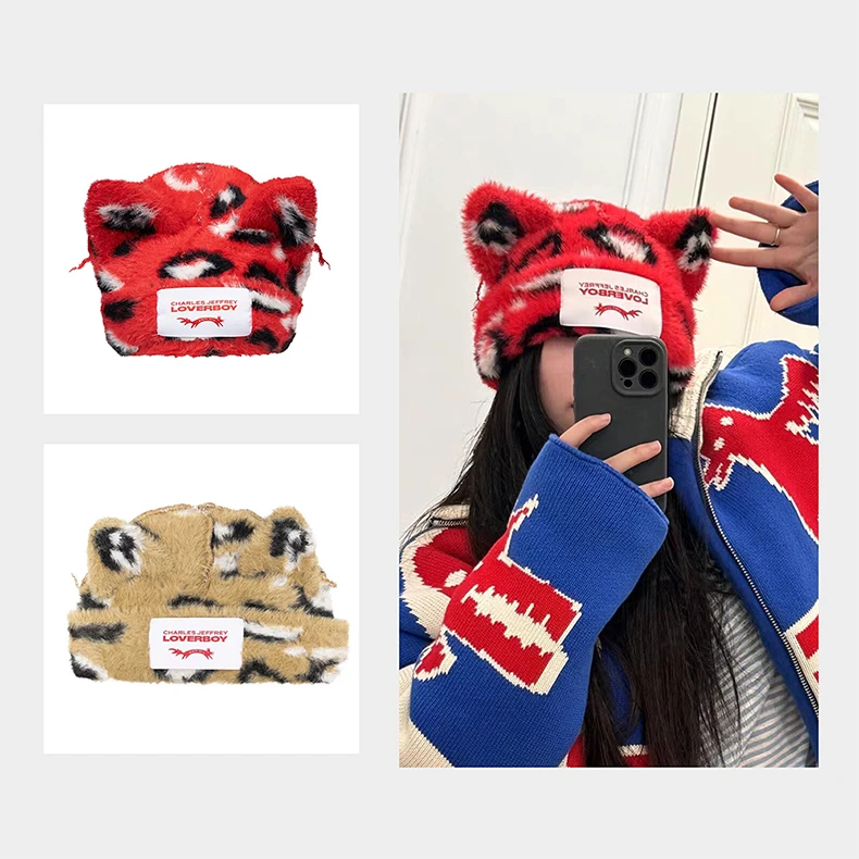 loveboy-豹纹帽-猫耳朵-934