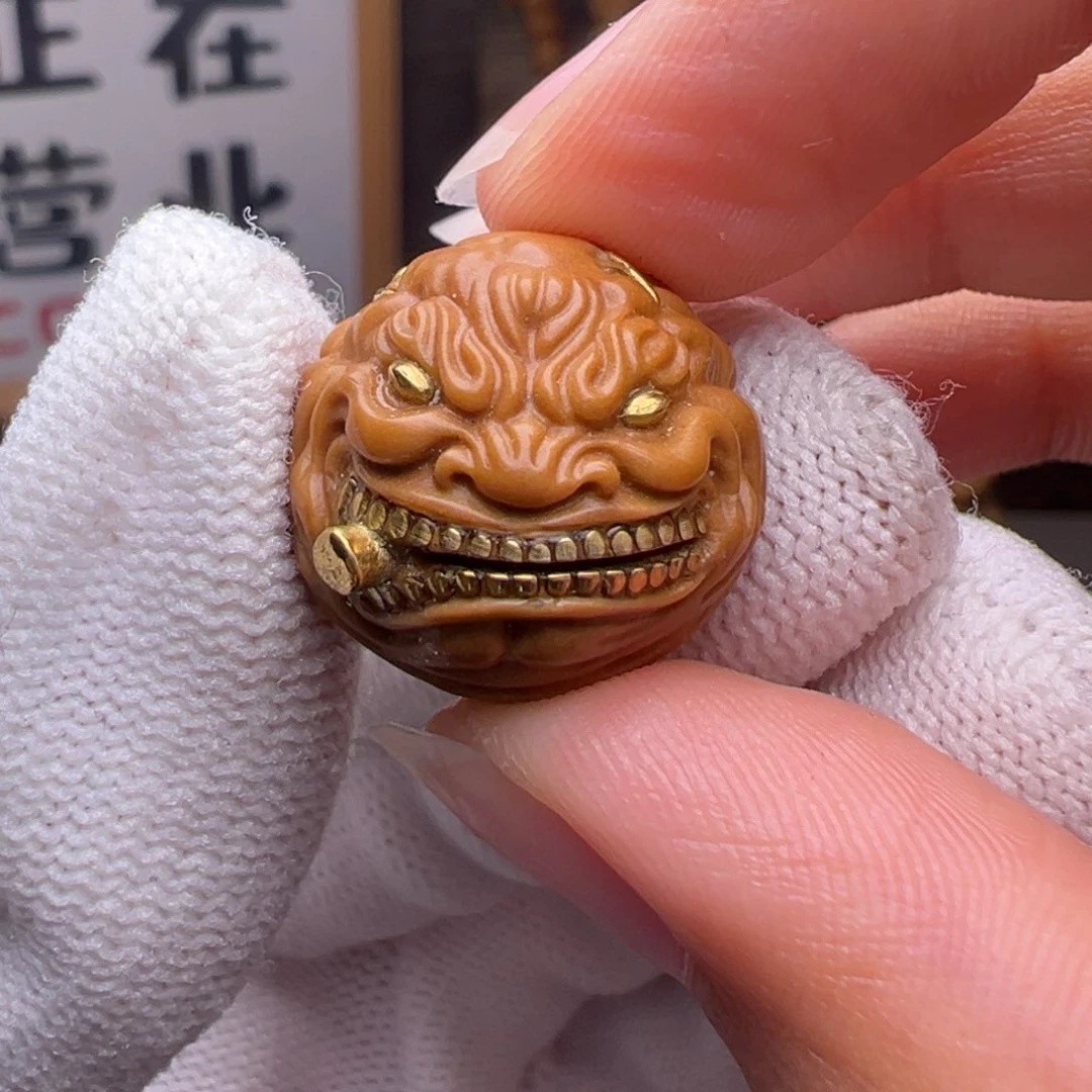 猴头核桃把件镶嵌款小辫烟鬼18左右尺寸全品有正常封口线