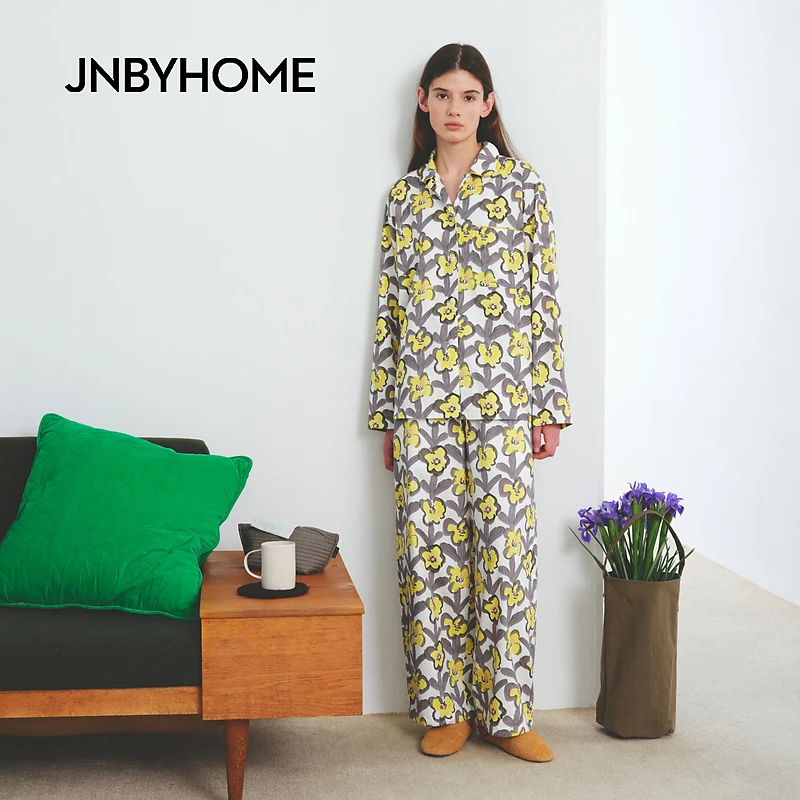 JNBYHOME江南布衣25年秋季男女长袖家居衬衣套装HP8042050