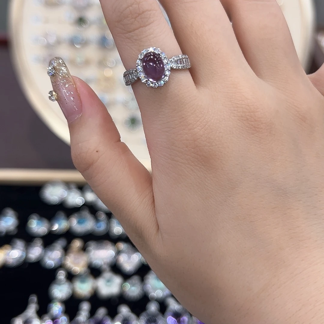 蛇纹石玉银S925镶嵌戒指小**?