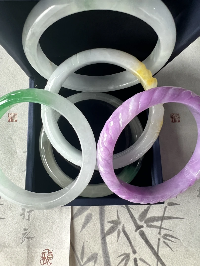 W2140-五十到六十➕缅甸翡翠手镯