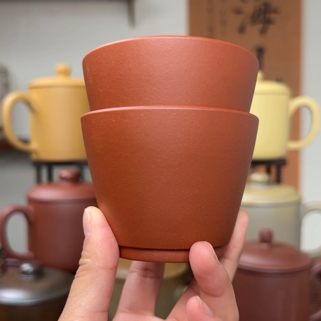茶杯紫砂以**物紫砂主人杯小红泥