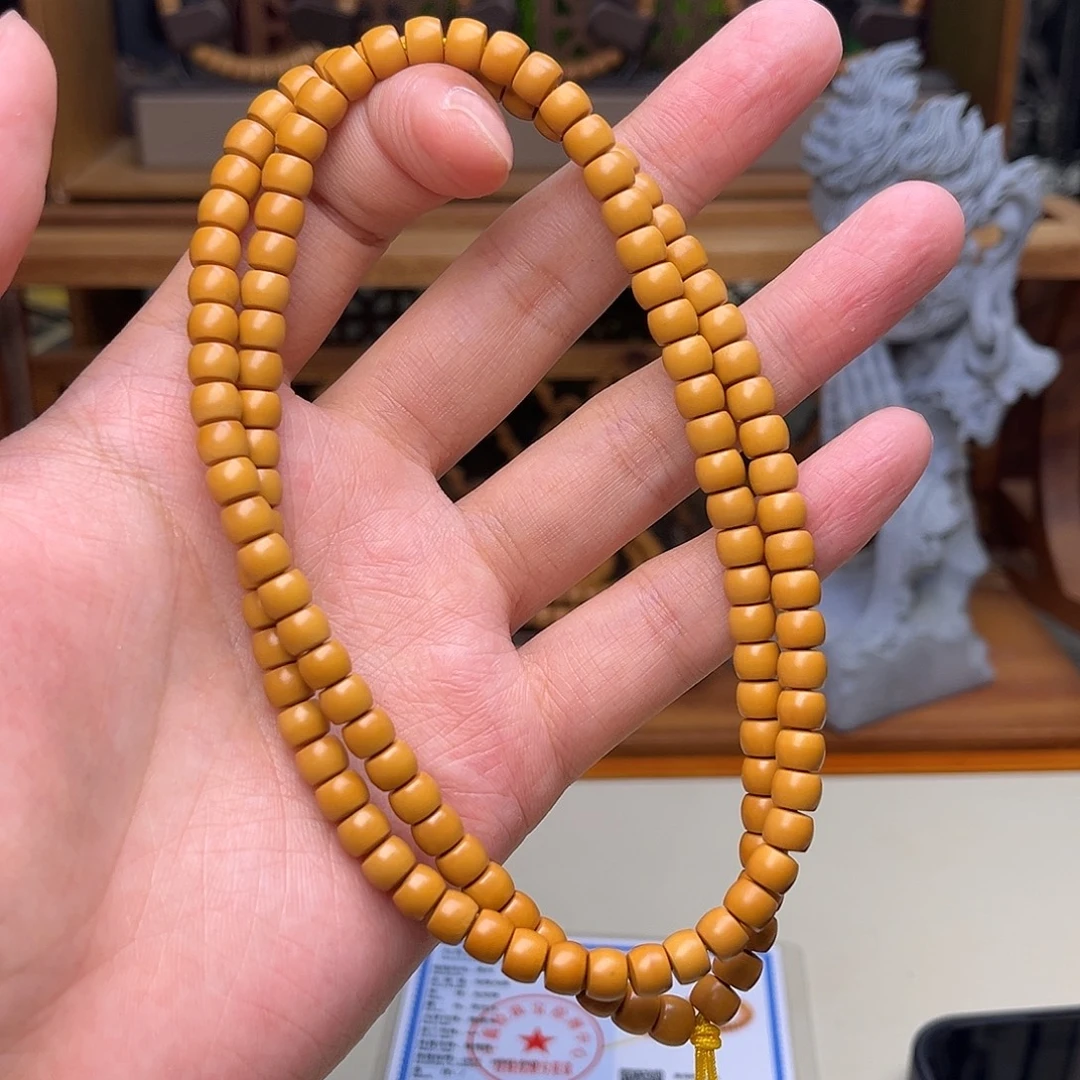 手串/手链橄榄核【听松文玩】sss级工艺精品橄榄核尖长串6.4素