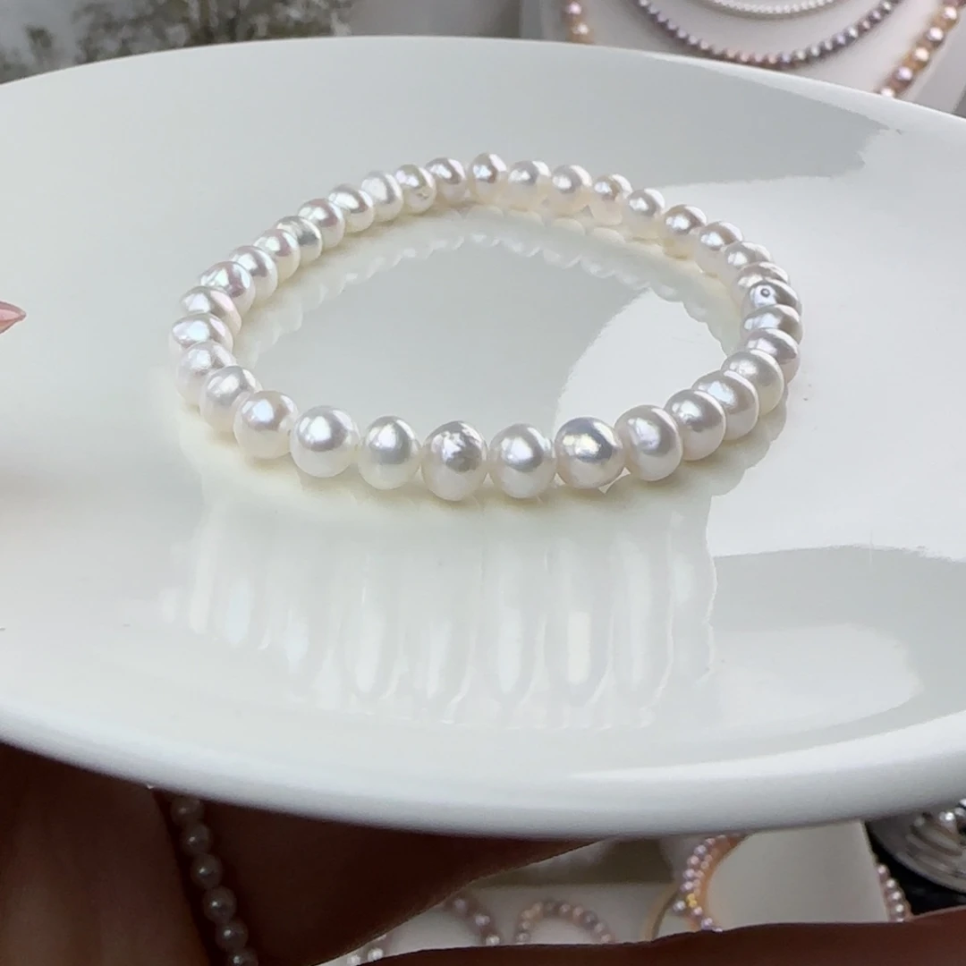 淡水珍珠手绳未镶嵌5-6mm微瑕
