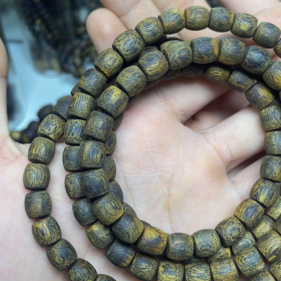 手串沉香+0.8沉水浮鼓珠多圈44克加