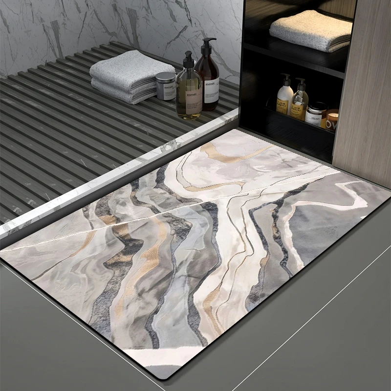 K181【40*60cm】卫生间防滑吸水垫玄关入户客厅卧室地垫硅藻泥垫