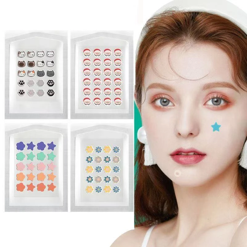 【吖比】卡通贴纸可爱猫爪雪糕个人痘痘pe遮痘贴便携式异形净痘贴纸