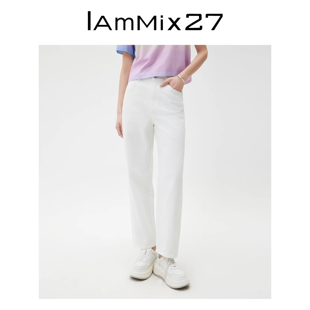 Iammix27白色牛仔裤M4C7631