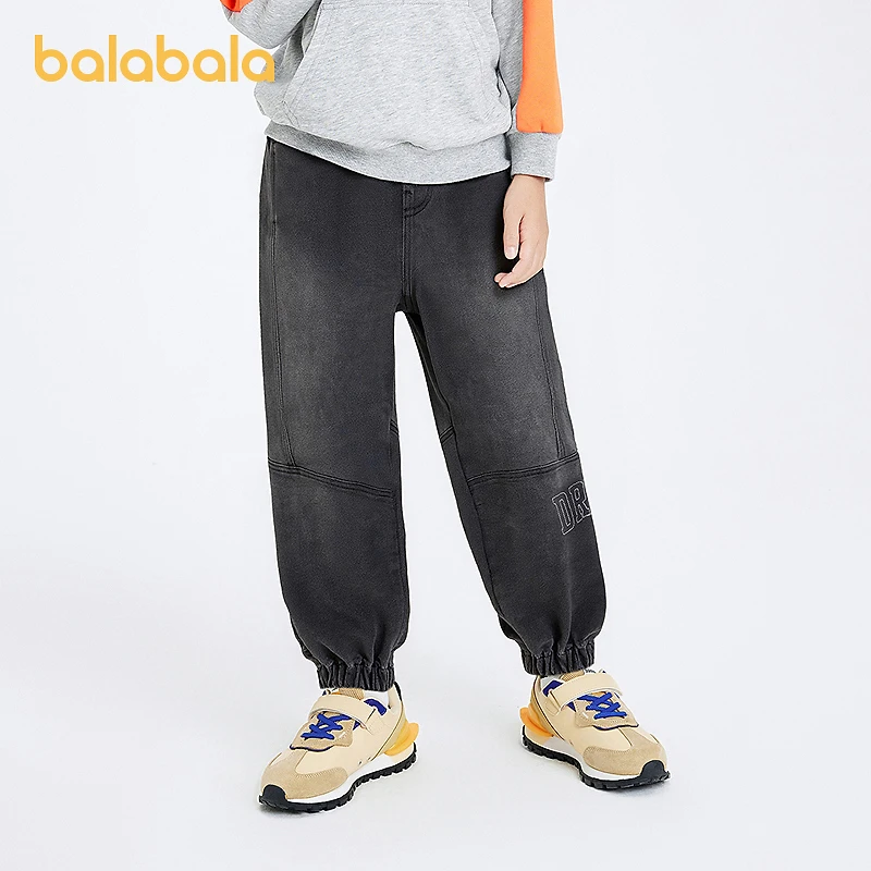 巴拉巴拉童装儿童长裤男童春秋装牛仔裤绣花裤子复古休闲百搭洋气