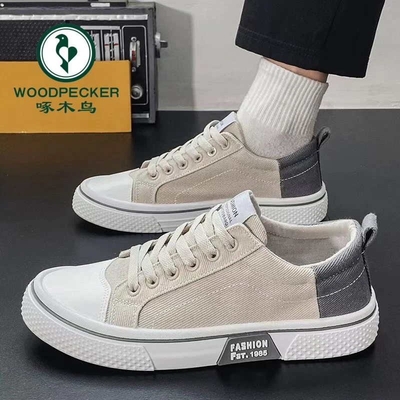 【正品】啄木鸟经典帆布鞋男款夏季男鞋新款防滑耐磨2025爆款休闲鞋