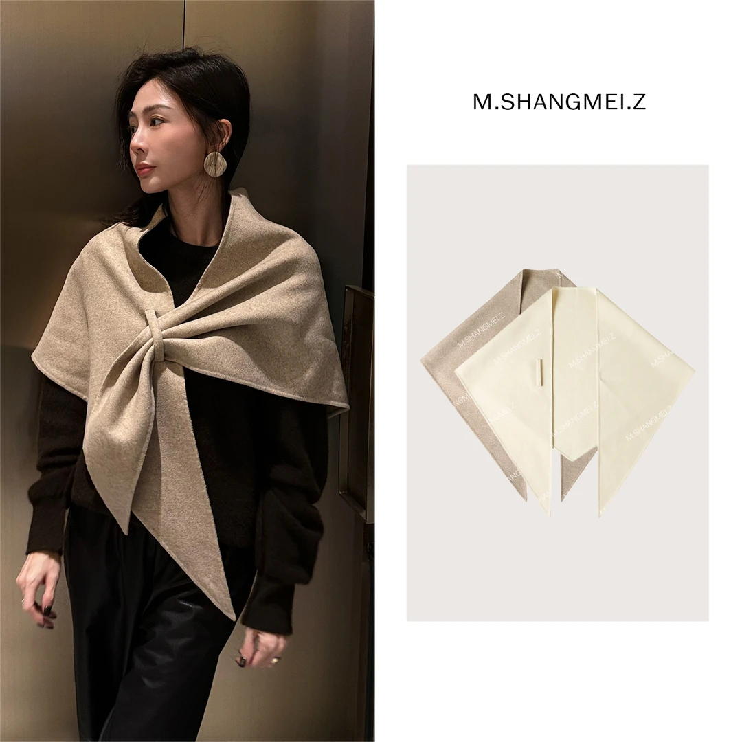M.SHANGMEI.Z/沐熙美大哥气质柔软骆驼绒舒适百搭时尚围巾X082953