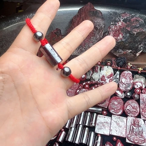 【闪购商品】天然辰砂不**徨天然原矿朱砂手串