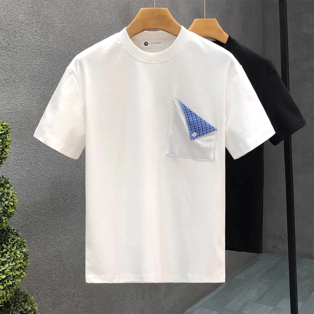 高端轻奢潮牌个性休闲短袖t恤洋气痞帅衣服2025夏季新款男士体恤