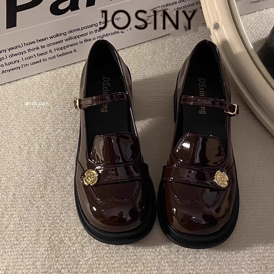 卓诗尼【断码清仓】赫本风百搭配裙子小皮鞋女2025秋季新款玛丽珍鞋