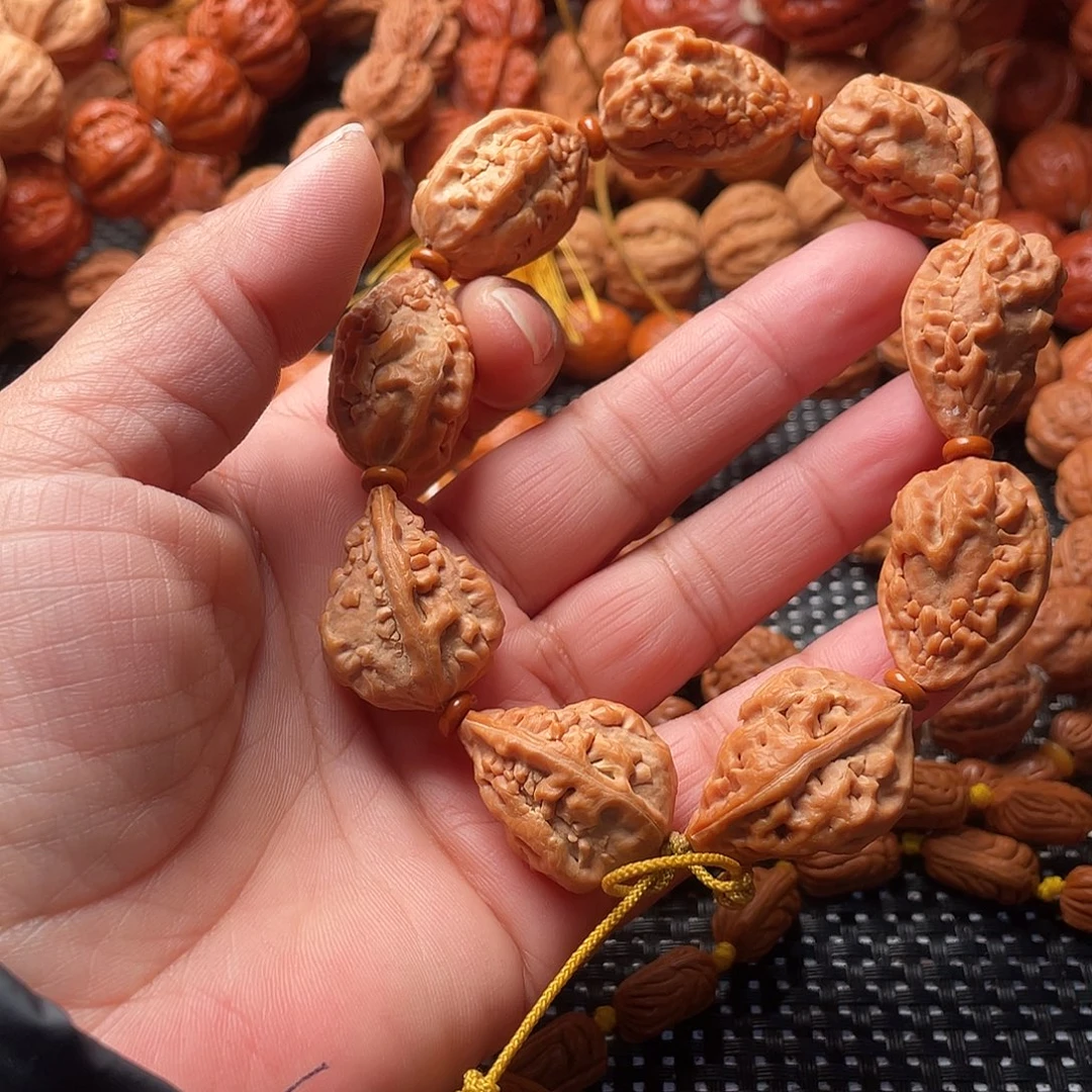 老***金文玩核桃手串麒麟脚