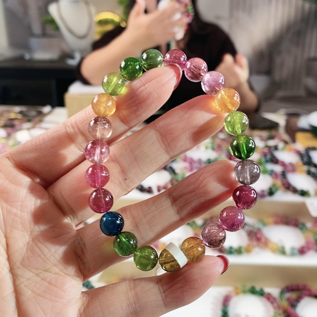 碧玺手串未镶嵌YSG61028单圈颜色微差