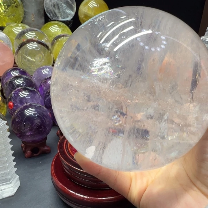 梦***1水晶珠宝半成品未镶嵌MM白水晶球C3489