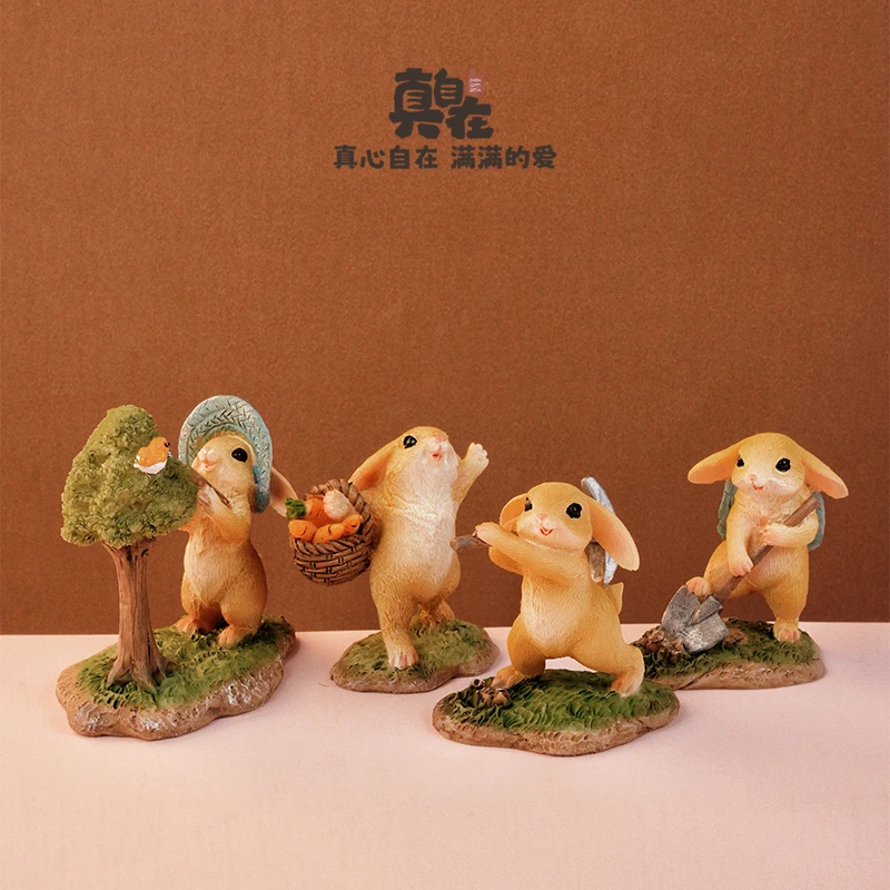 花园卡通可爱小兔子卧室花盆造景阳台树脂动物摆件客厅创意庭院花