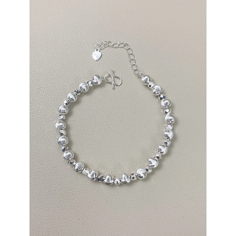 足银手链 间隔猫眼珠百搭手链