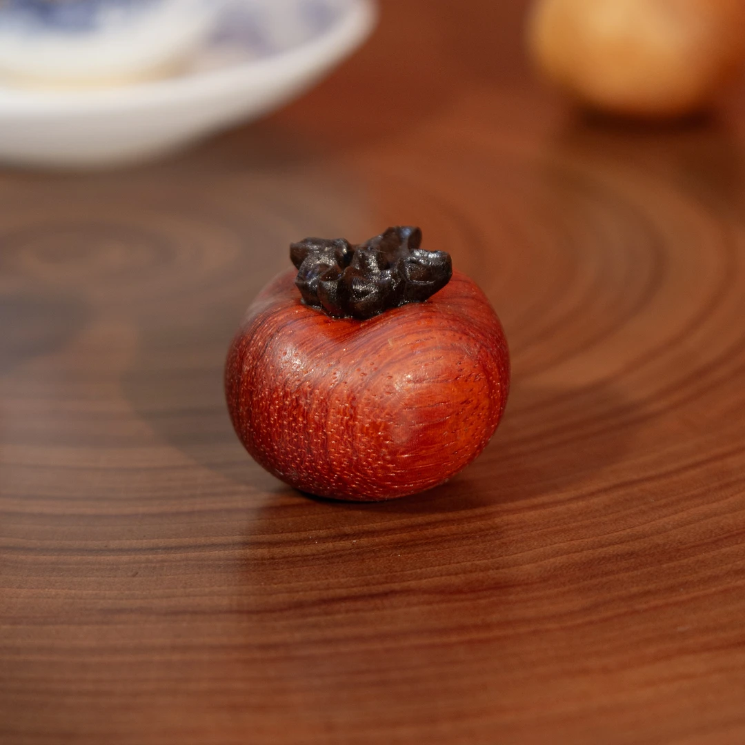 森活林《柿柿如意》花梨木柿子创意精致摆件家用把玩纯手工事事如意