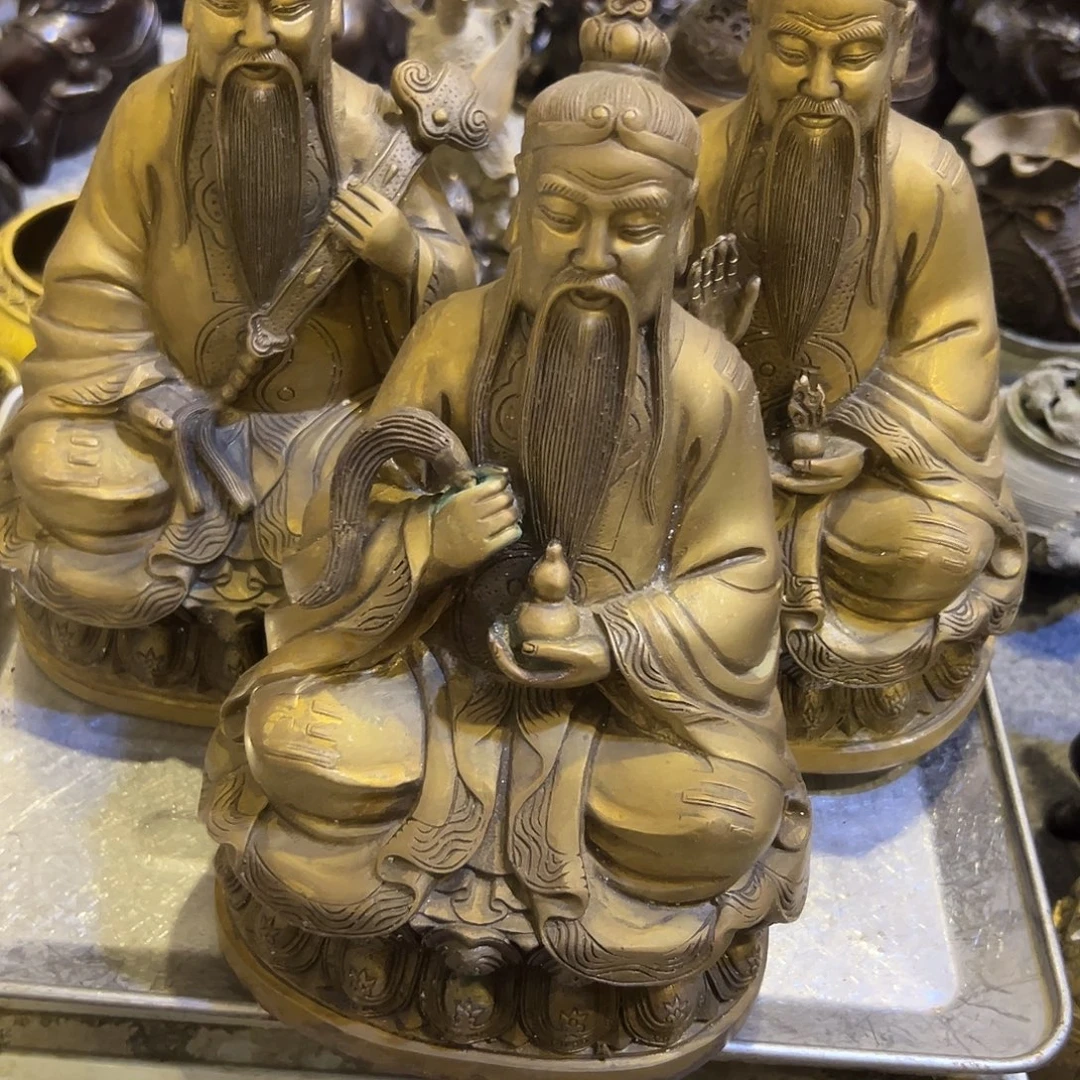 陈***福黄铜摆件，文房摆件工艺品