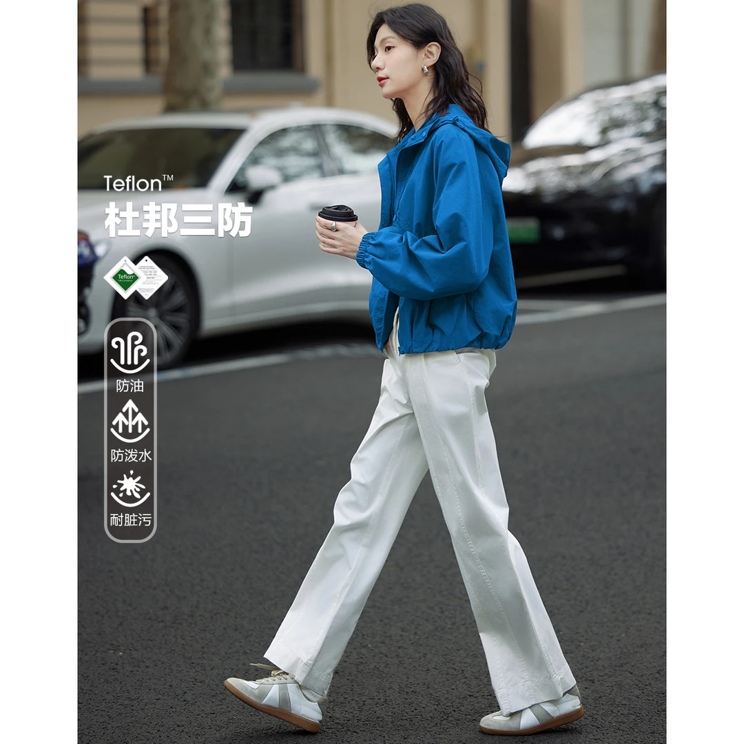 德玛纳|【克莱因蓝】春秋三防黑科技户外运动风连帽抽绳短款藏肉