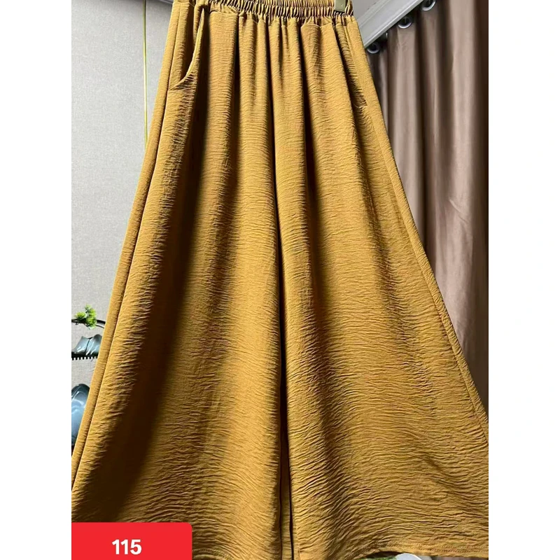 115/黄色时尚高货提花大阔腿裤C