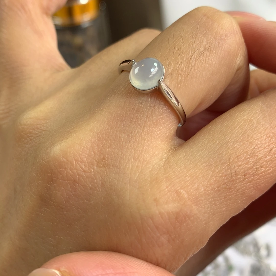 翡翠银S925镶嵌戒指戒指