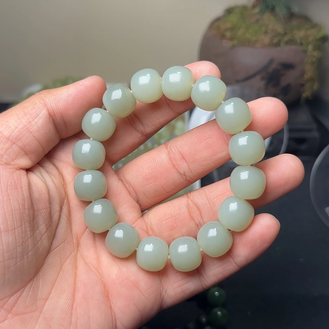 和田玉未镶嵌手串天然且末青白玉卡14多样性拍一发一