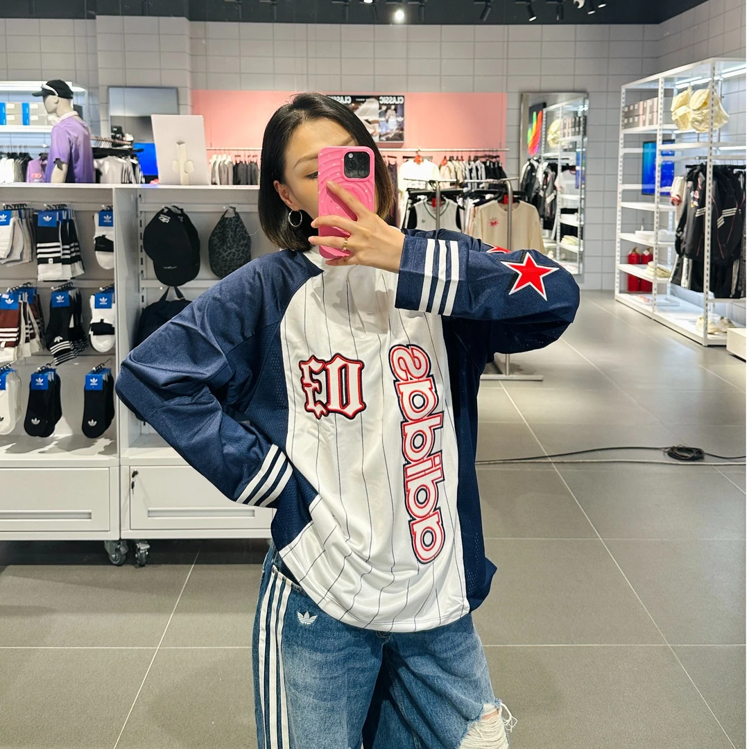 adidas阿迪达斯BB LS JERSEY 美式复古运动宽松长袖球衣KC6283