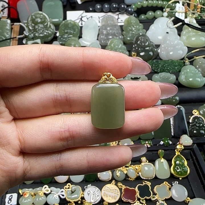 和田玉银S925镶嵌颈饰