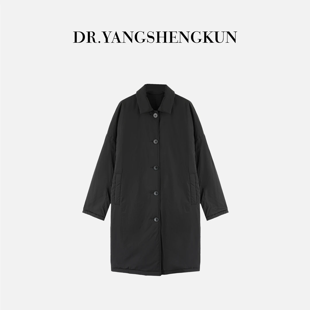 杨圣坤2025新品百搭简约翻领设计宽松单排扣廓形外套女SL2591903