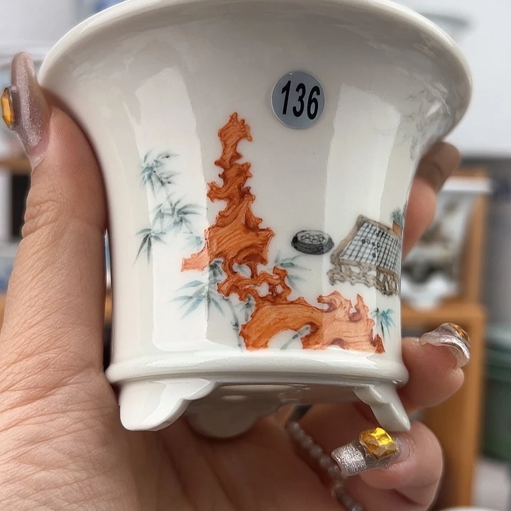 红陶无*涯手工制作盆