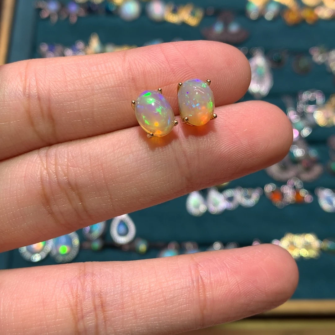 银S925镀金镶嵌欧泊戒指