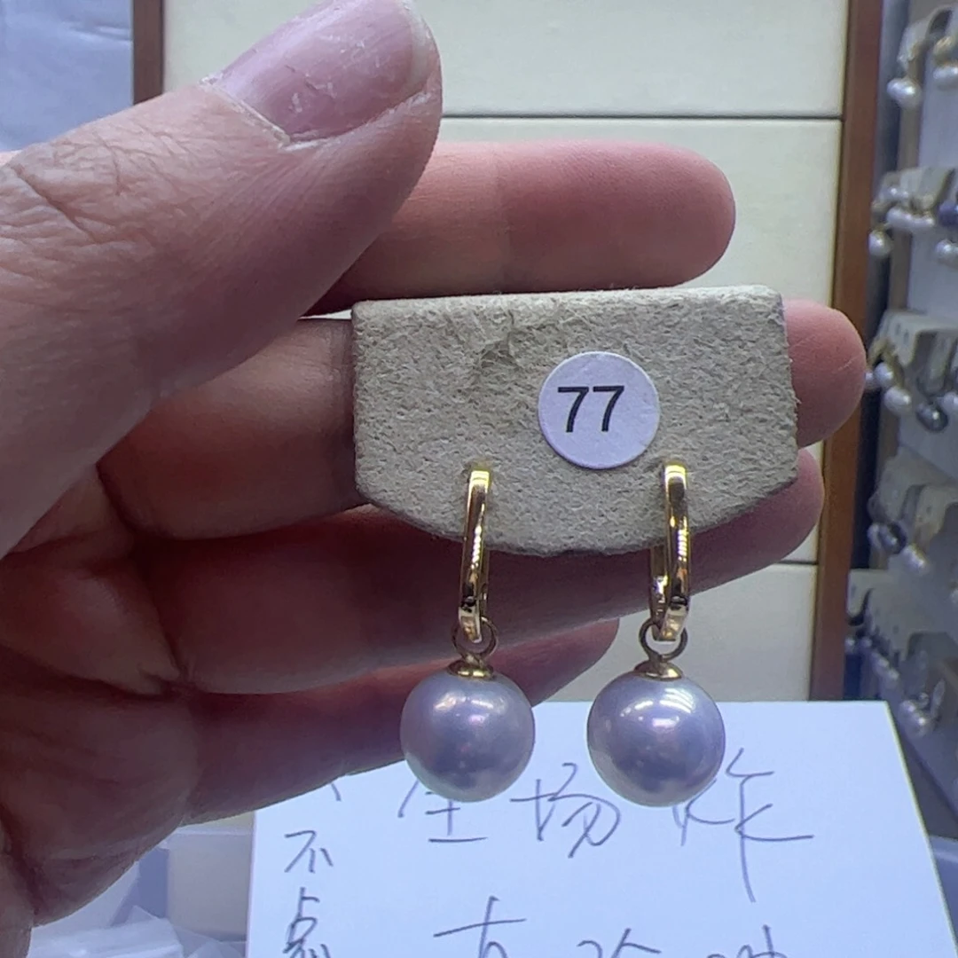 淡水珍珠耳饰银S925镶嵌