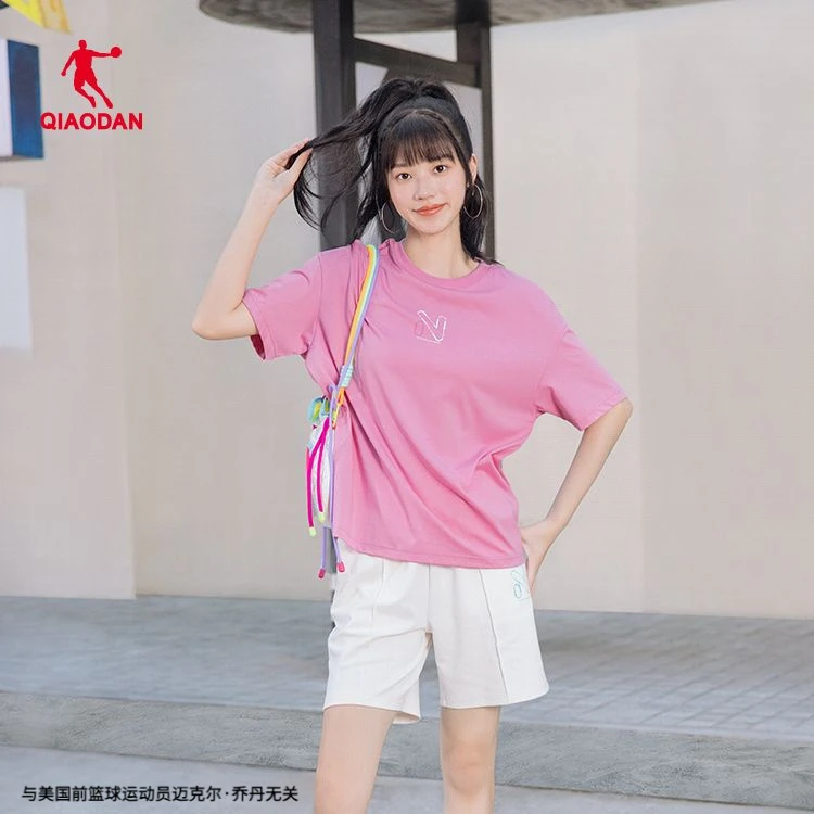 中国乔丹夏季女性运动生活潮流休闲针织短袖T恤衫GHS32231529