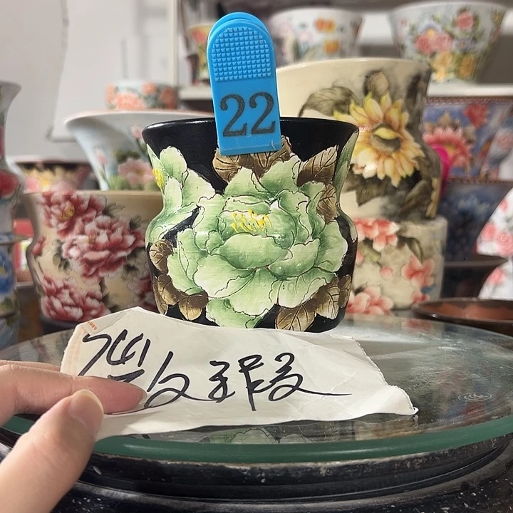 景德镇幸运花盆手绘韩式花盆