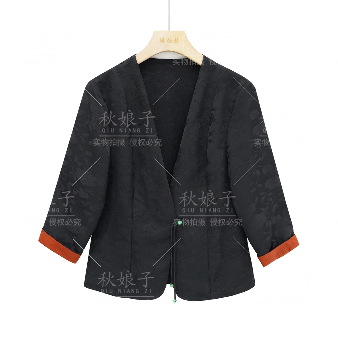 T【秋娘子】新款高定新中式秋装气质西装外套FB23110704