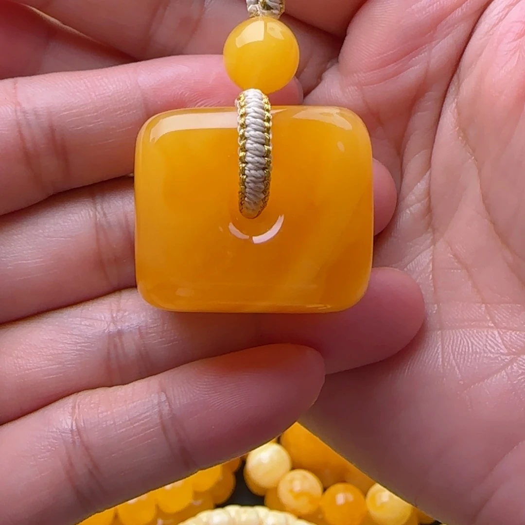 琥珀未镶嵌手链焦皮浓蜡精品藏扣吊坠