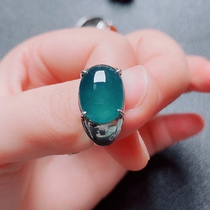 翡翠银S925镶嵌戒指