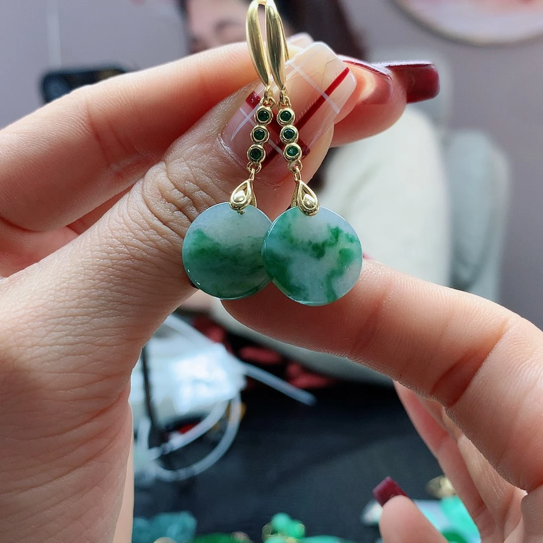 【闪购商品】翡翠耳饰银S925镶嵌，