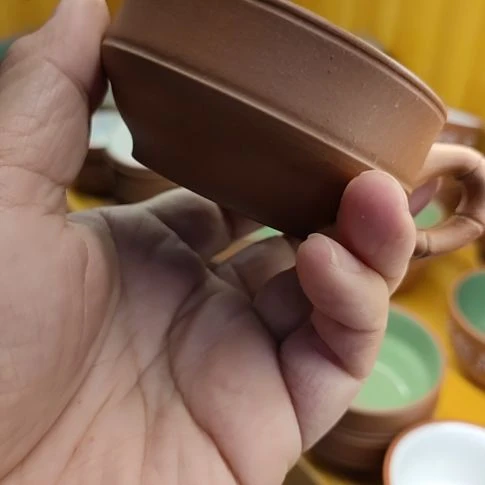 紫砂茶壶微瑕款白釉主人杯