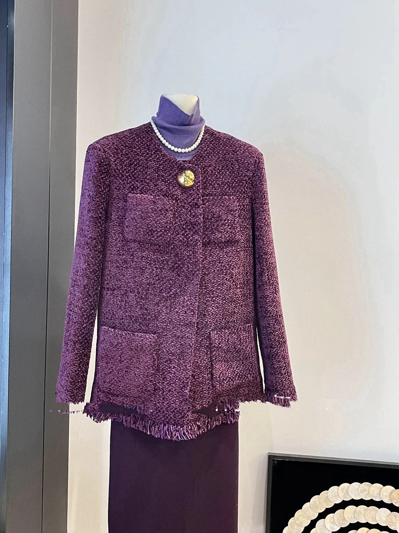 肉肉家*大码紫月星河外套