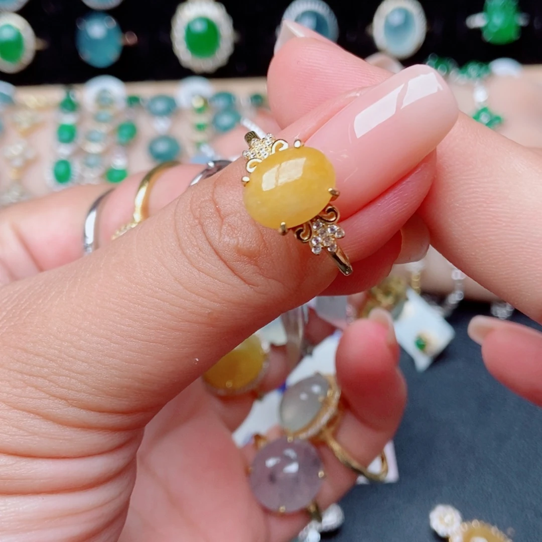 爱***娟翡翠银S925镶嵌戒指